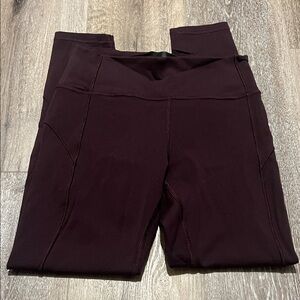 Burgundy Lulu lemon Leggings 23”